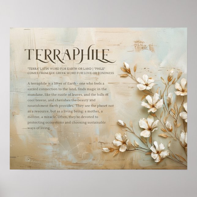 Poster Rustic Nature Earth Wall Art, Terraphile 20"x16" (Devant)