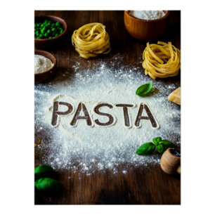 Poster Rustic Pasta Still Life Art – Culinary Kitchen Dec