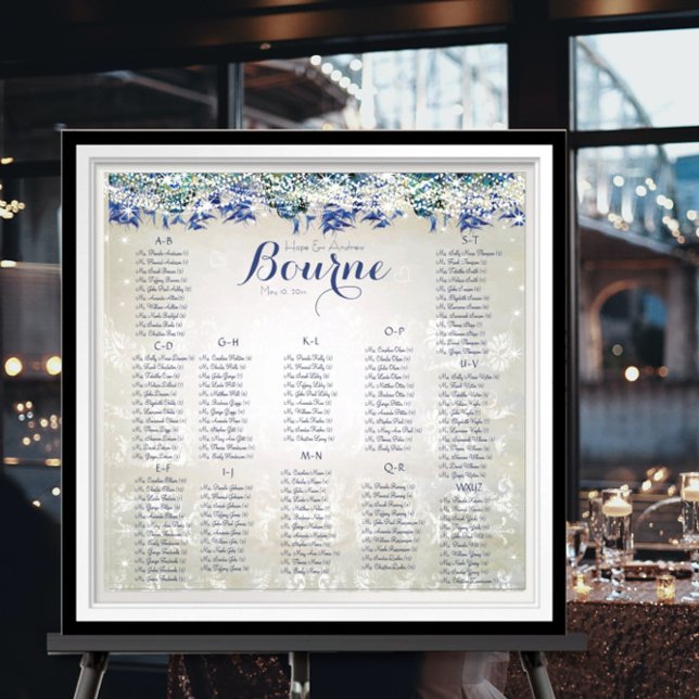 Poster Rustic Peacock Navy Rustic Luxe - Seating Chart (Créateur téléchargé)