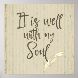 Poster Rustic Shabby : Ça va bien avec ma citation Soul