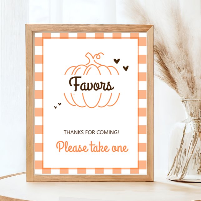 Poster Rustic Sweet Citrouille Automne Baby showers Faveu (Créateur téléchargé)