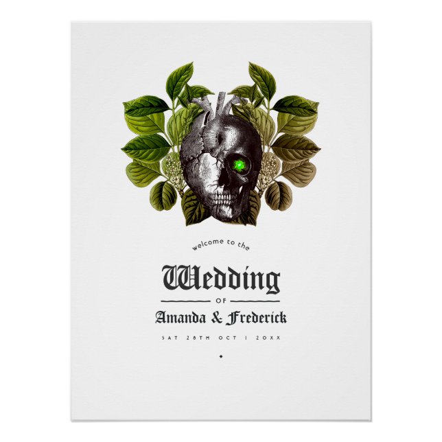 Poster Rustic Witch Woodland Halloween Mariage Bienvenue (Devant)