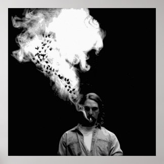 Poster Rustin Cohle du vrai détective Fumer un cigaret