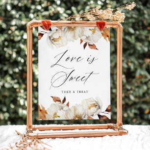 Poster Rustique Automne Floral L'amour est Sweet Faveur S