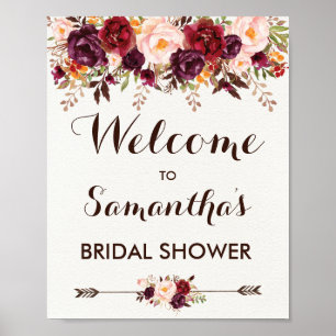 Poster Rustique Automne Floral Mariage Baby shower