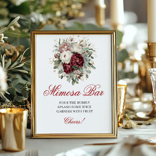 Poster Rustique Bar Mimosa Blush Burgundy Tabletop Sig Bo