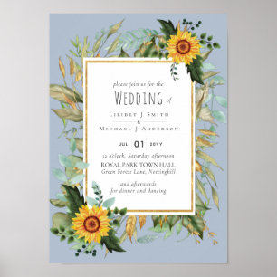 Poster Rustique BOHO Sunflowers Mariage de verdure