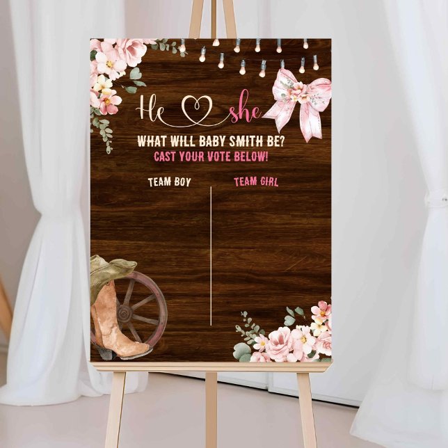 Poster Rustique Bois Floral Genre Revela Bureau de vote (Créateur téléchargé)