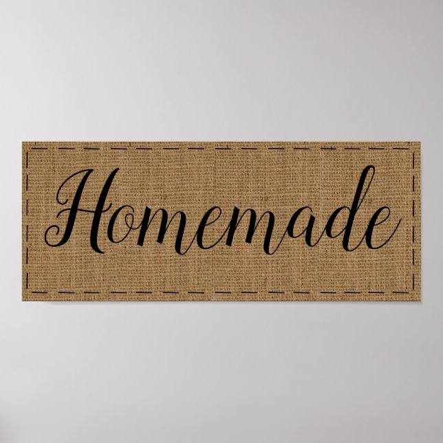 Poster Rustique Burlap Décor De Campagne Maison (Devant)