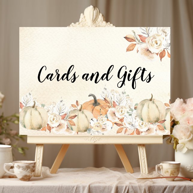 Poster Rustique Citrouilles et fleurs d'automne (Créateur téléchargé)