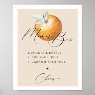 Poster Rustique Citrus Orange, barre Maman-Osa