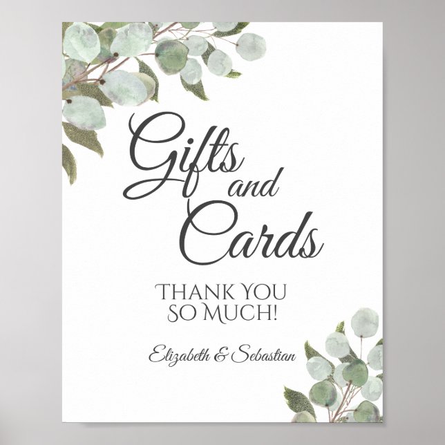 Poster Rustique Eucalyptus Vert Mariage cadeaux et cartes (Devant)