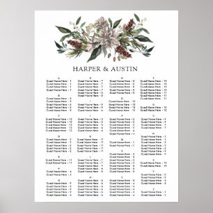 Poster Rustique Floral Automne Mariage d'hiver Carte de s