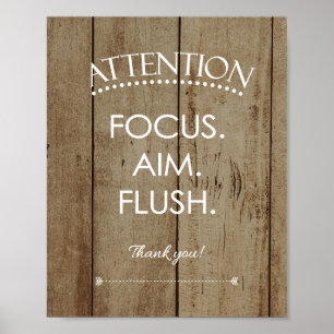 Poster Rustique Focus Objectif Flush Funky Salle de bain 