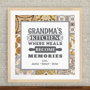 Poster Rustique Grandma Repas Devenir Souvenirs