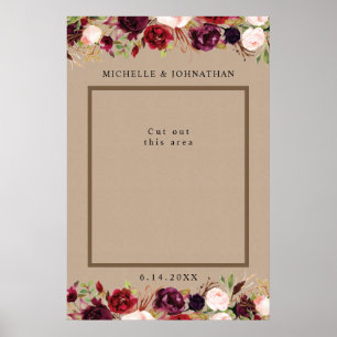 Poster Rustique Kraft Floral Photo Prop Selfie Frame