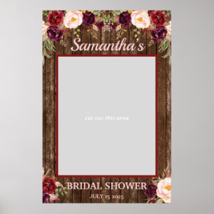 Poster Rustique Marsala Bourgogne Cadre photo floral