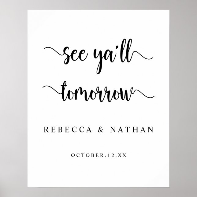 Poster Rustique moderne, à demain (Devant)