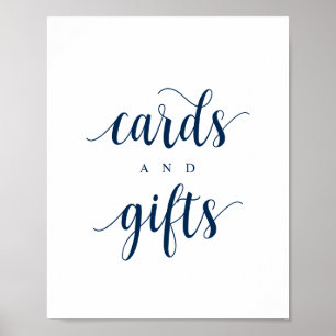 Poster Rustique moderne, bleu marine, cartes de mariage e
