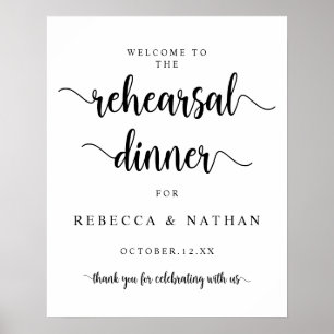 Poster Rustique moderne, Dîner de répétition Mariage Bien