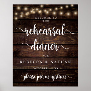 Poster Rustique moderne, Dîner de répétition Mariage Bien