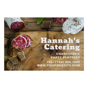 Poster Rustique Photo Bois Bois Charcuterie Restauration