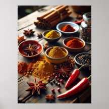 Poster Rustique Spice Kitchen Wall Art