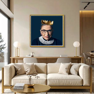 Poster Ruth Bader Ginsburg avec couronne d'or
