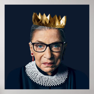 Poster Ruth Bader Ginsburg avec couronne d'or