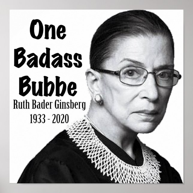 Poster Ruth Bader Ginsburg RBG Death Memorial Honor Bubbe (Devant)