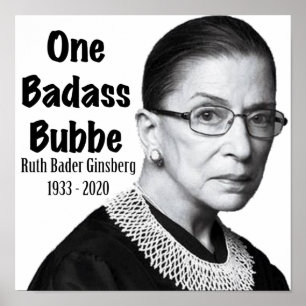 Poster Ruth Bader Ginsburg RBG Décès Mémorial Honneur Bub