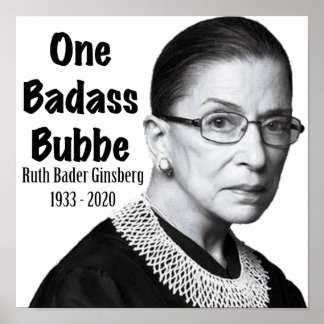 Poster Ruth Bader Ginsburg RBG Décès Mémorial Honneur Bub