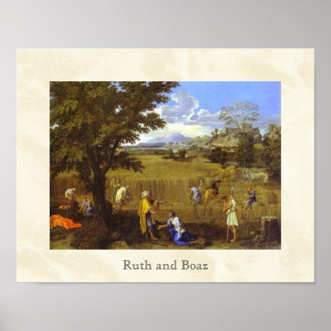 Poster Ruth et Boaz par Nicolas Poussin vers 1660 (Devant)