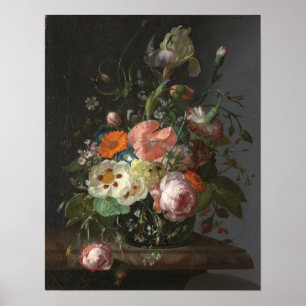 Poster Ruysch - Vie Perpétueuse Avec Fleurs Sur Une Table