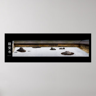 Poster ryoanji japon zen jardin