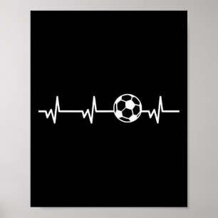 Poster Rythme cardiaque de football Ll- Amoureux de footb