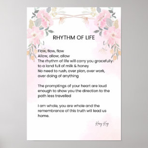 Poster Rythme de vie - Poème rempli d'espoir