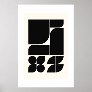 Poster Rythme Structuré : Art Mur Géométrique Du Milieu D