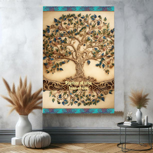 Poster Rythme vintage vibrant de Vibe Tree of Life Citati