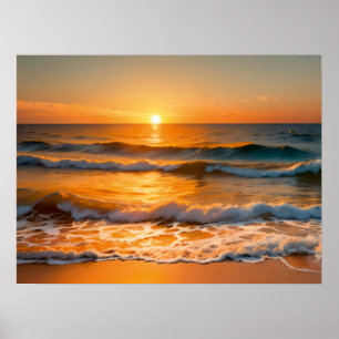 Poster Rythmes du coucher du soleil : Ballet de plage