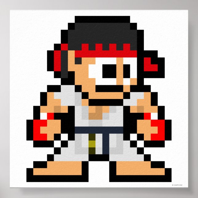 Poster Ryu à 8 bits (Devant)