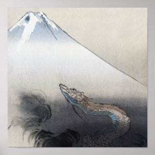 Poster Ryu Shoten Mt. Fuji & Dragon par Ogata Gekko