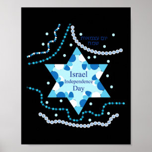 Poster S Jour de l'indépendance 72 Drapeau juif israélien