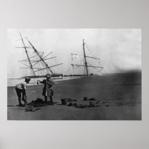 Poster S.S. Alice McDonald Wreck Péninsule Ilwaco