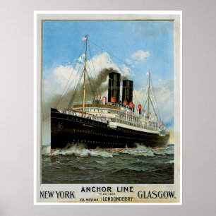 Poster S.S. Publicité vintage de bateau de Caledonia