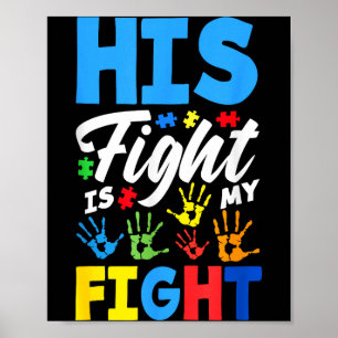 Poster Sa lutte est ma lutte Sensibilisation à l'autisme 