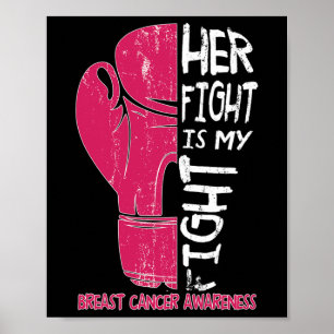 Poster Sa Lutte Est Mon Combat Boxe Gant Cancer Du Sein U