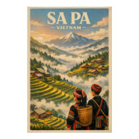 Sa Pa ville, Vietnam, dans un classique rétro