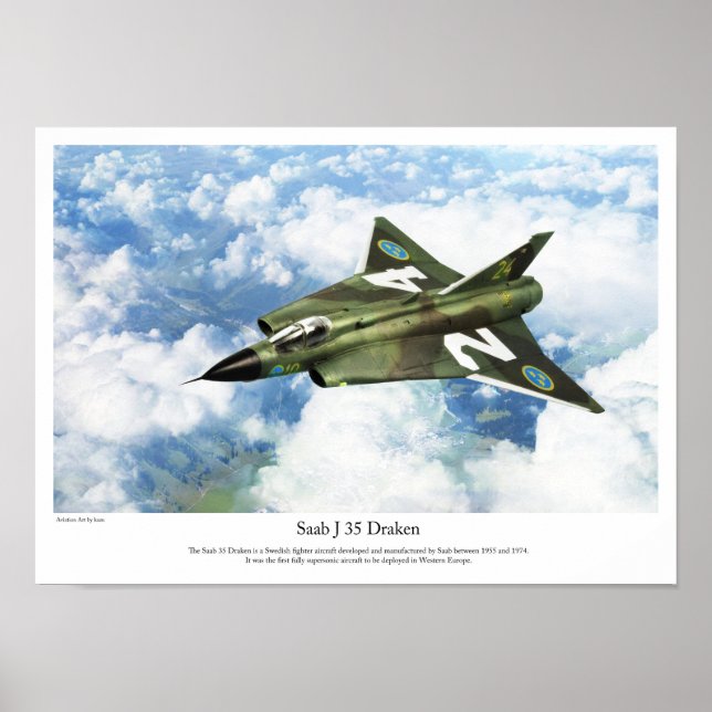 Poster Saab 35 Draken (Devant)