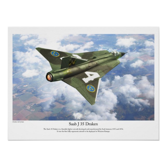 Poster Saab 35 Draken (Devant)